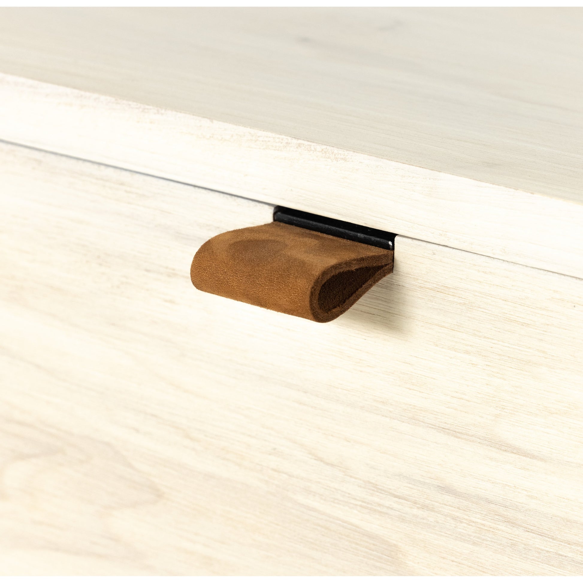 Trey 7 Drawer Dresser by Four Hands. Made from solid poplar, top grain leather in a rustic style.