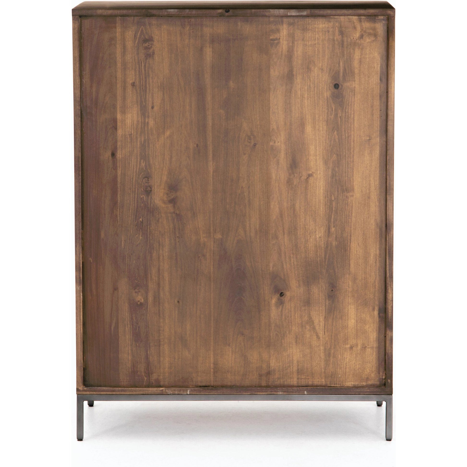 Trey 5 Drawer Dresser by Four Hands. Made from solid poplar, top grain leather, iron in a rustic style.