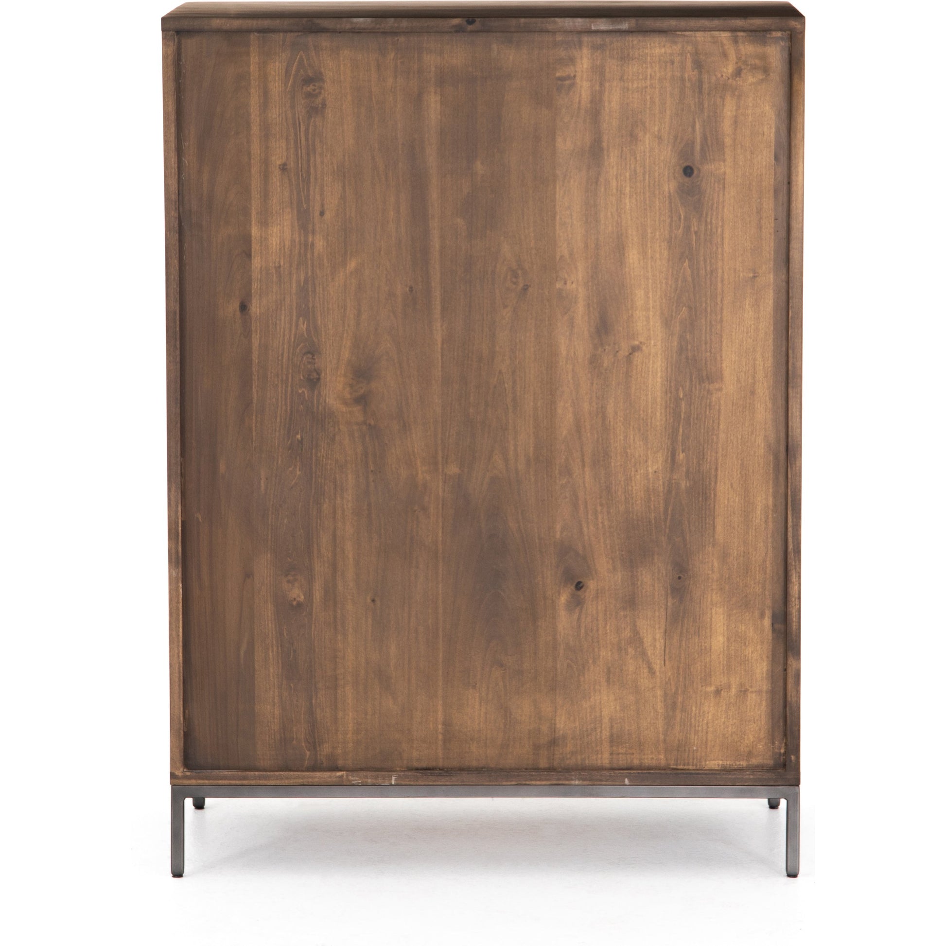 Trey 5 Drawer Dresser by Four Hands. Made from solid poplar, top grain leather, iron in a rustic style.
