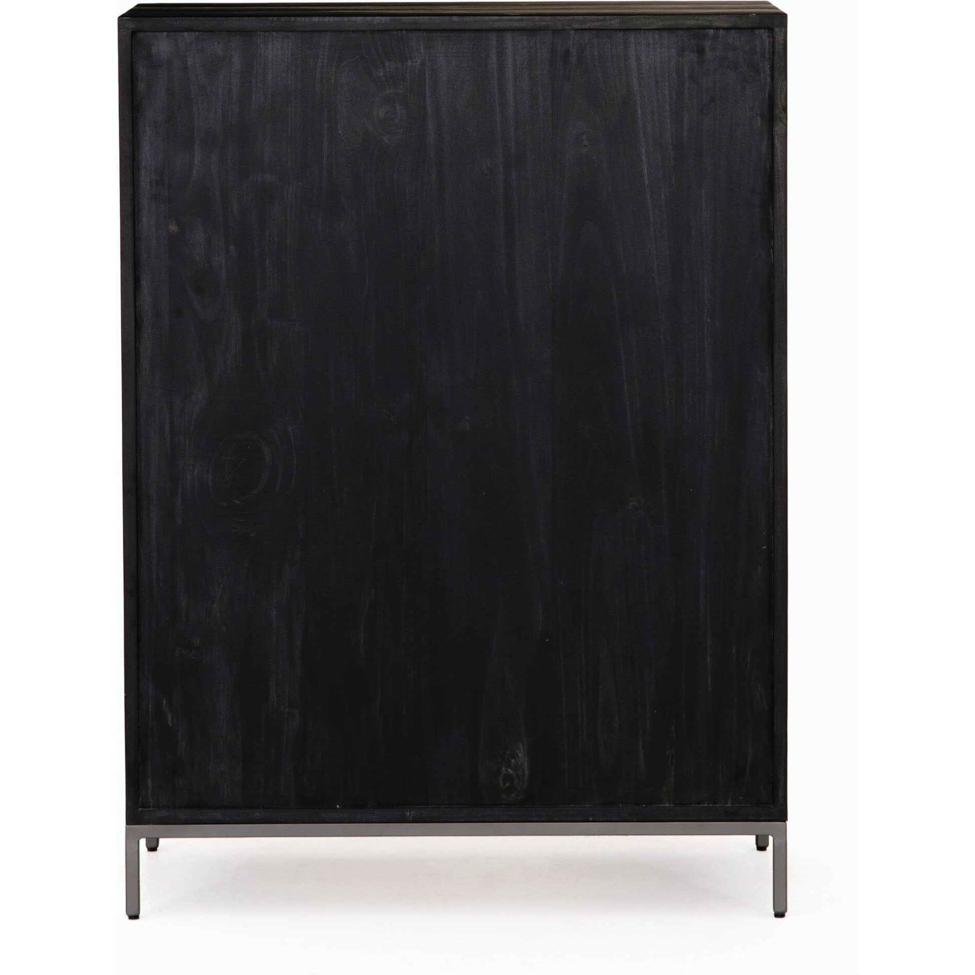 Trey 5 Drawer Dresser by Four Hands. Made from solid poplar, top grain leather, iron in a rustic style.