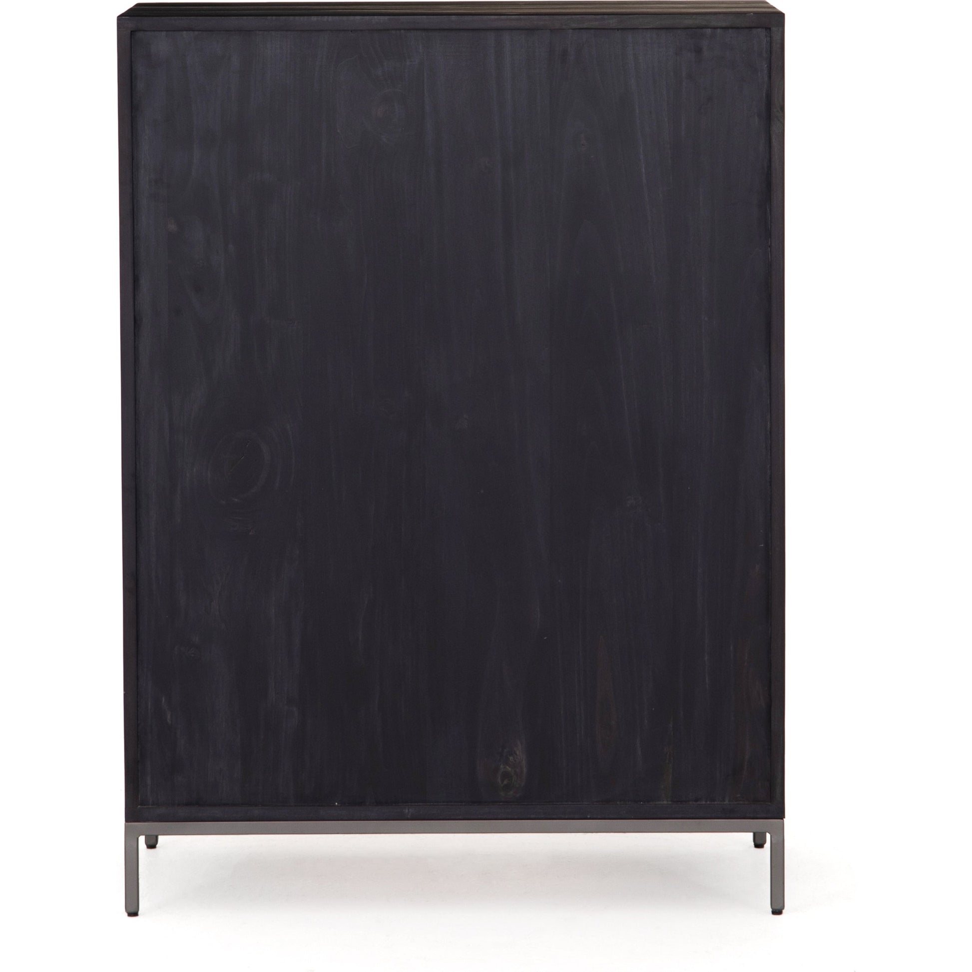Trey 5 Drawer Dresser by Four Hands. Made from solid poplar, top grain leather, iron in a rustic style.