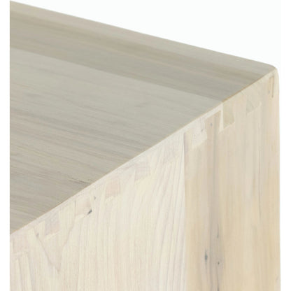 Trey 5 Drawer Dresser by Four Hands. Made from solid poplar, top grain leather, iron in a rustic style.