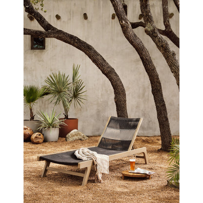 Julian Outdoor Chaise by Four Hands. Made from solid fsc®-certified teak, 100% polypropylene in a modern style.
