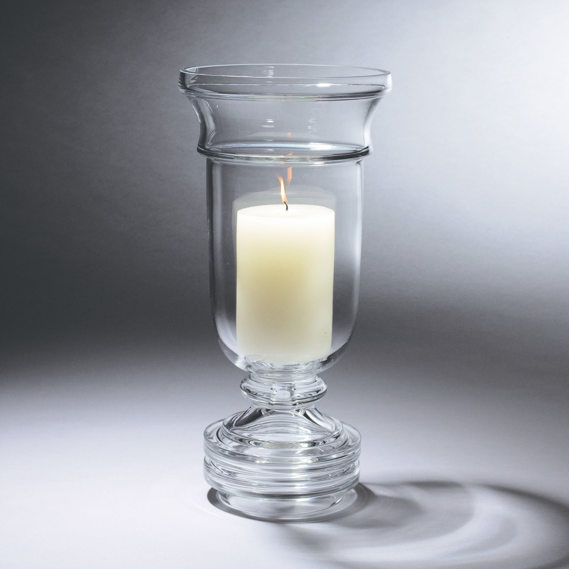 Massive Pillar Hurricane by Global Views. Made from glass in a transitional style.