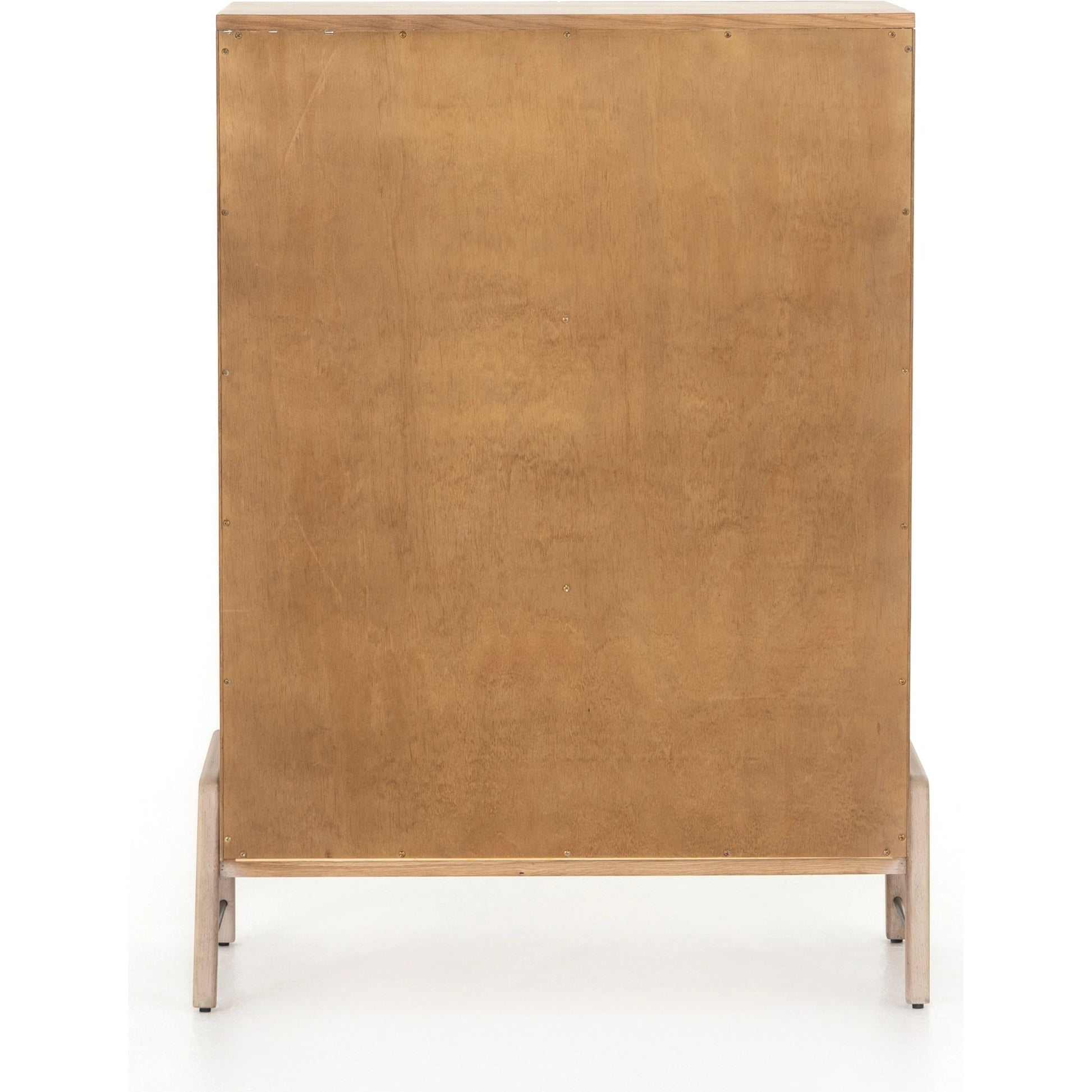 Rosedale 6 Drawer Tall Dresser by Four Hands. Made from oak veneer, top grain leather in a modern style.