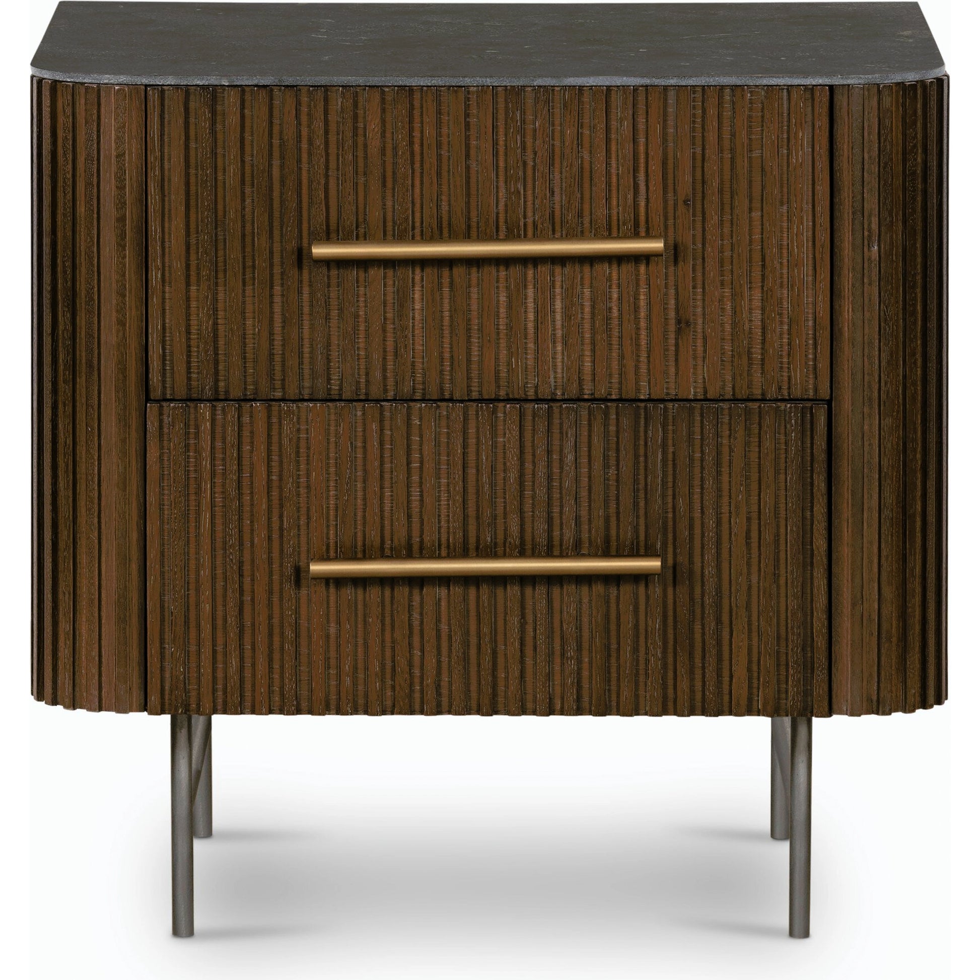 Fletcher Nightstand by Four Hands. Made from bluestone, solid oak, iron in a modern style.