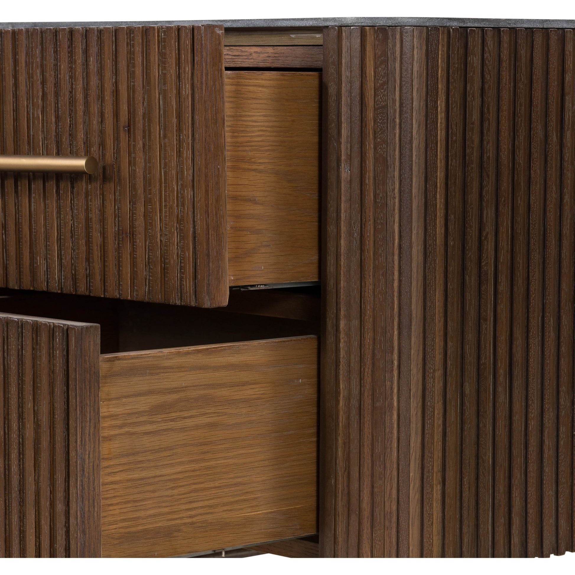 Fletcher Nightstand by Four Hands. Made from bluestone, solid oak, iron in a modern style.