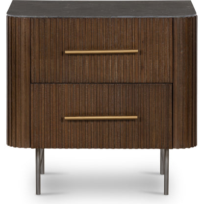 Fletcher Nightstand by Four Hands. Made from bluestone, solid oak, iron in a modern style.