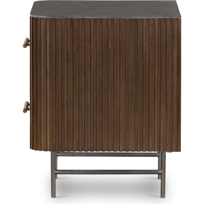 Fletcher Nightstand by Four Hands. Made from bluestone, solid oak, iron in a modern style.