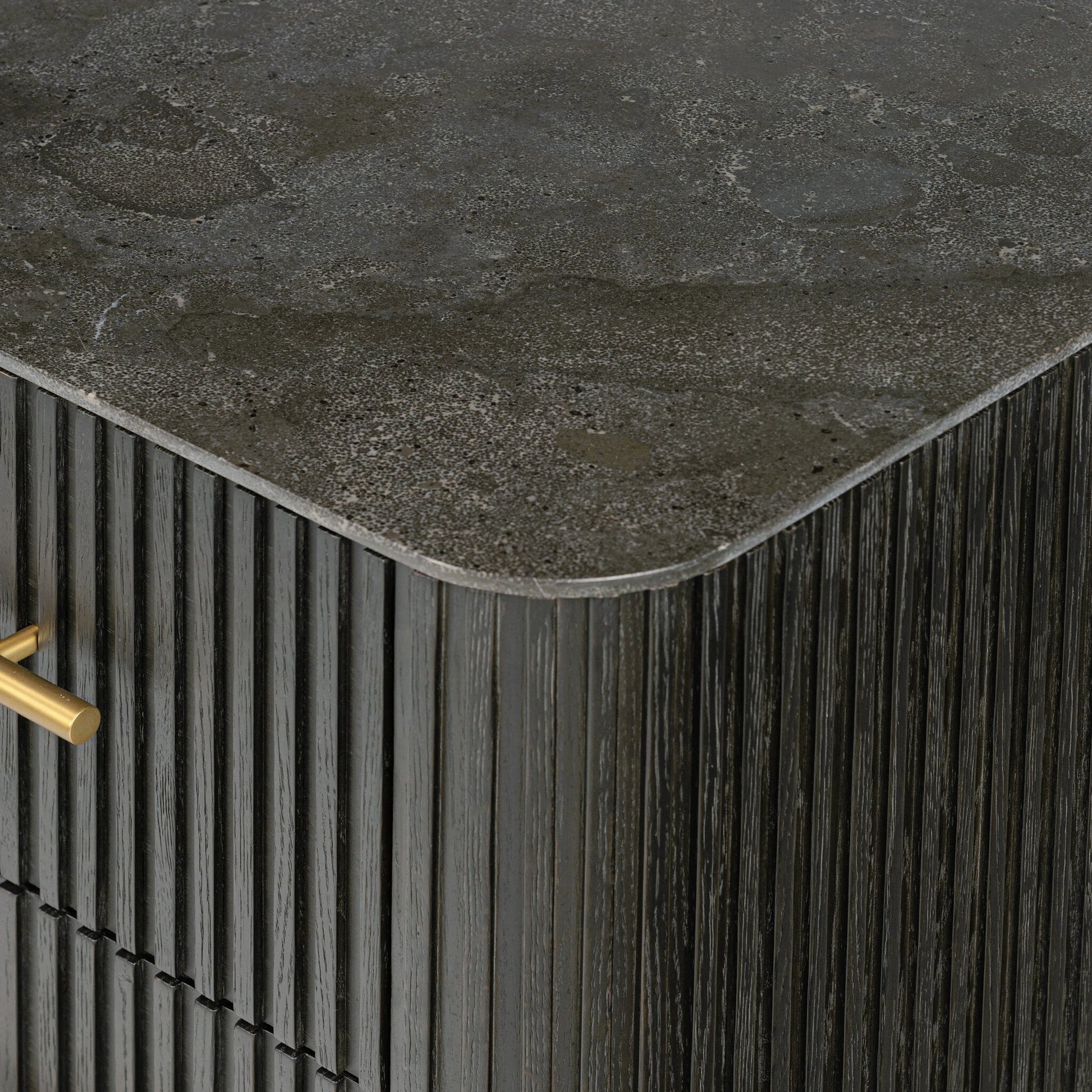 Fletcher Nightstand by Four Hands. Made from bluestone, solid oak, iron in a modern style.