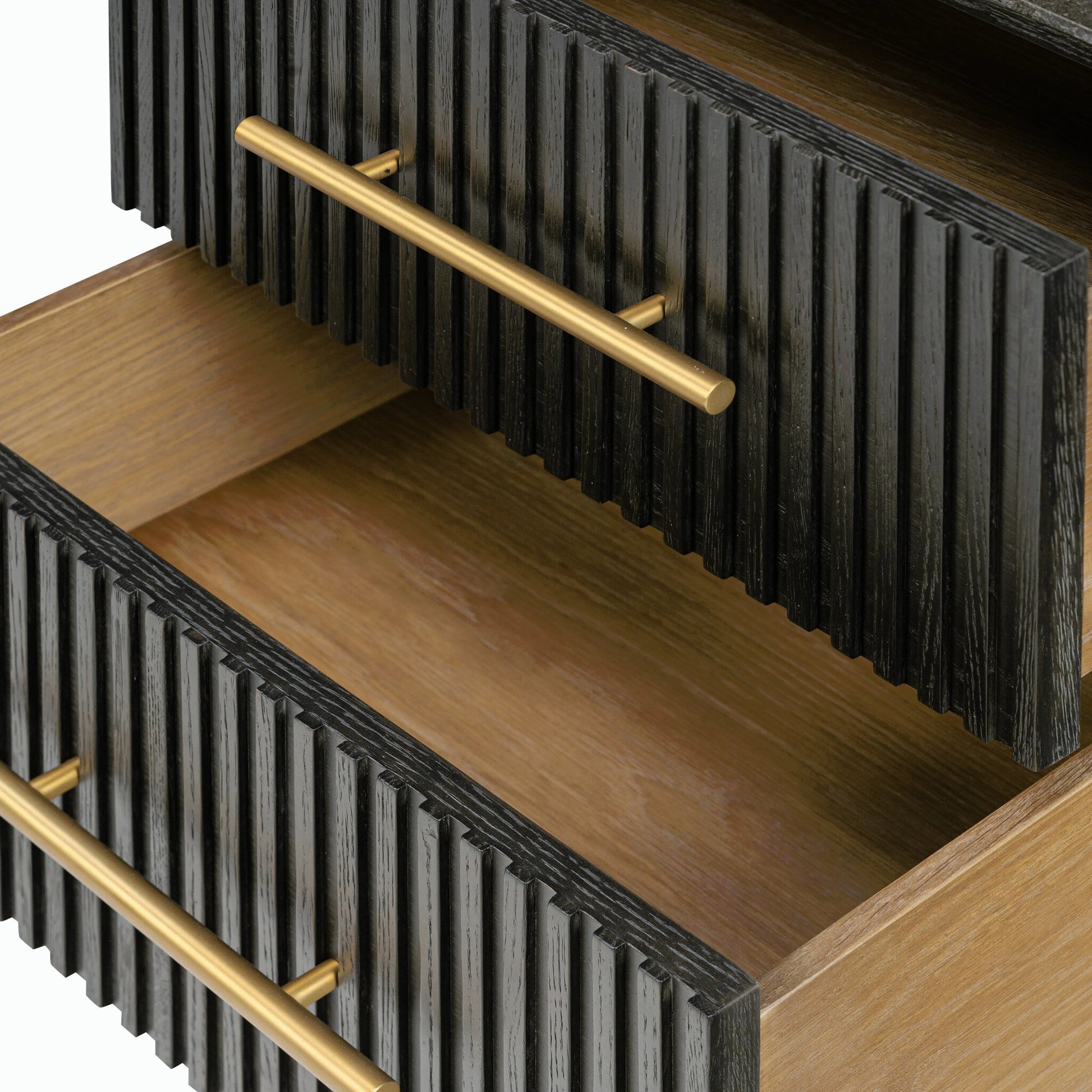 Fletcher Nightstand by Four Hands. Made from bluestone, solid oak, iron in a modern style.