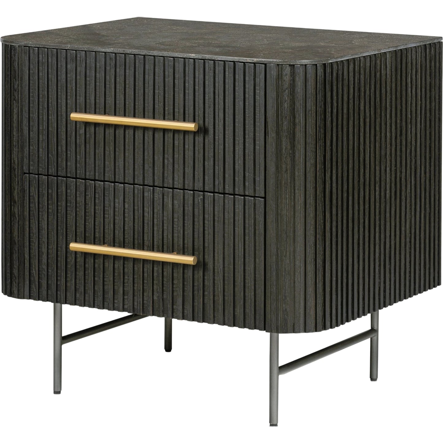 003 SI-2158165 | Primary Silo | Fletcher Nightstand by Four Hands. Made from bluestone, solid oak, iron in a modern style.