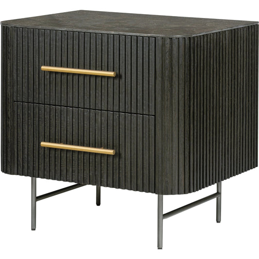 Fletcher Nightstand by Four Hands. Made from bluestone, solid oak, iron in a modern style.