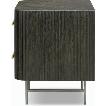 Fletcher Nightstand by Four Hands. Made from bluestone, solid oak, iron in a modern style.
