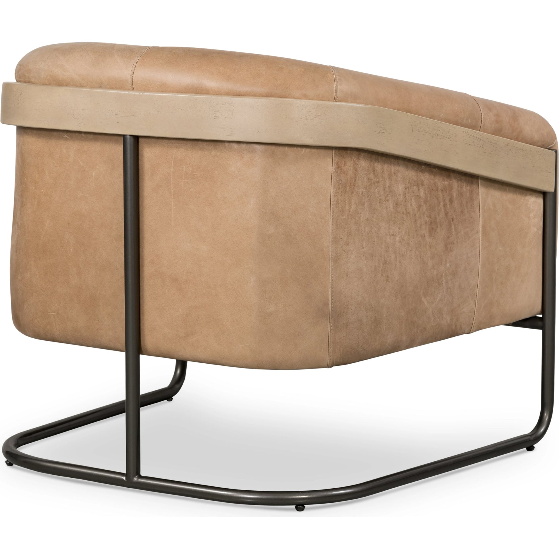 Etta Chair by Four Hands. Made from top grain leather, iron, solid parawood in a modern style.