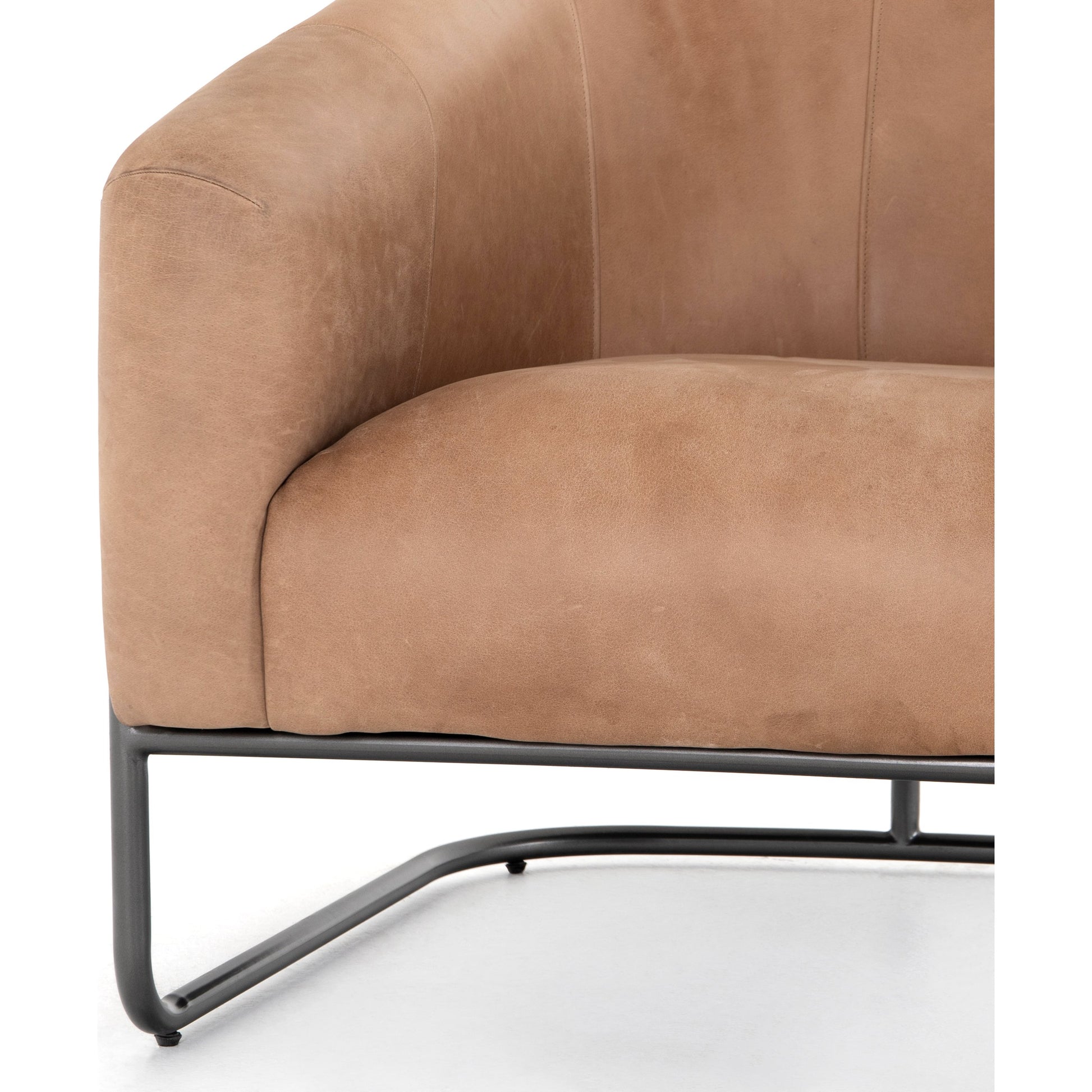 Etta Chair by Four Hands. Made from top grain leather, iron, solid parawood in a modern style.
