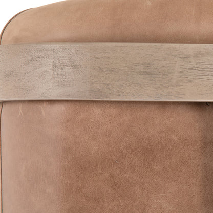 Etta Chair by Four Hands. Made from top grain leather, iron, solid parawood in a modern style.