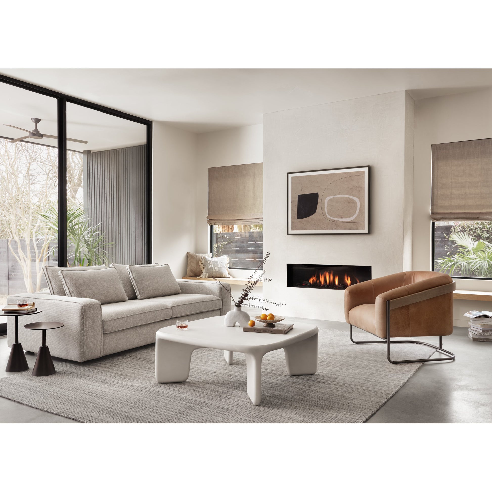Etta Chair by Four Hands. Made from top grain leather, iron, solid parawood in a modern style.