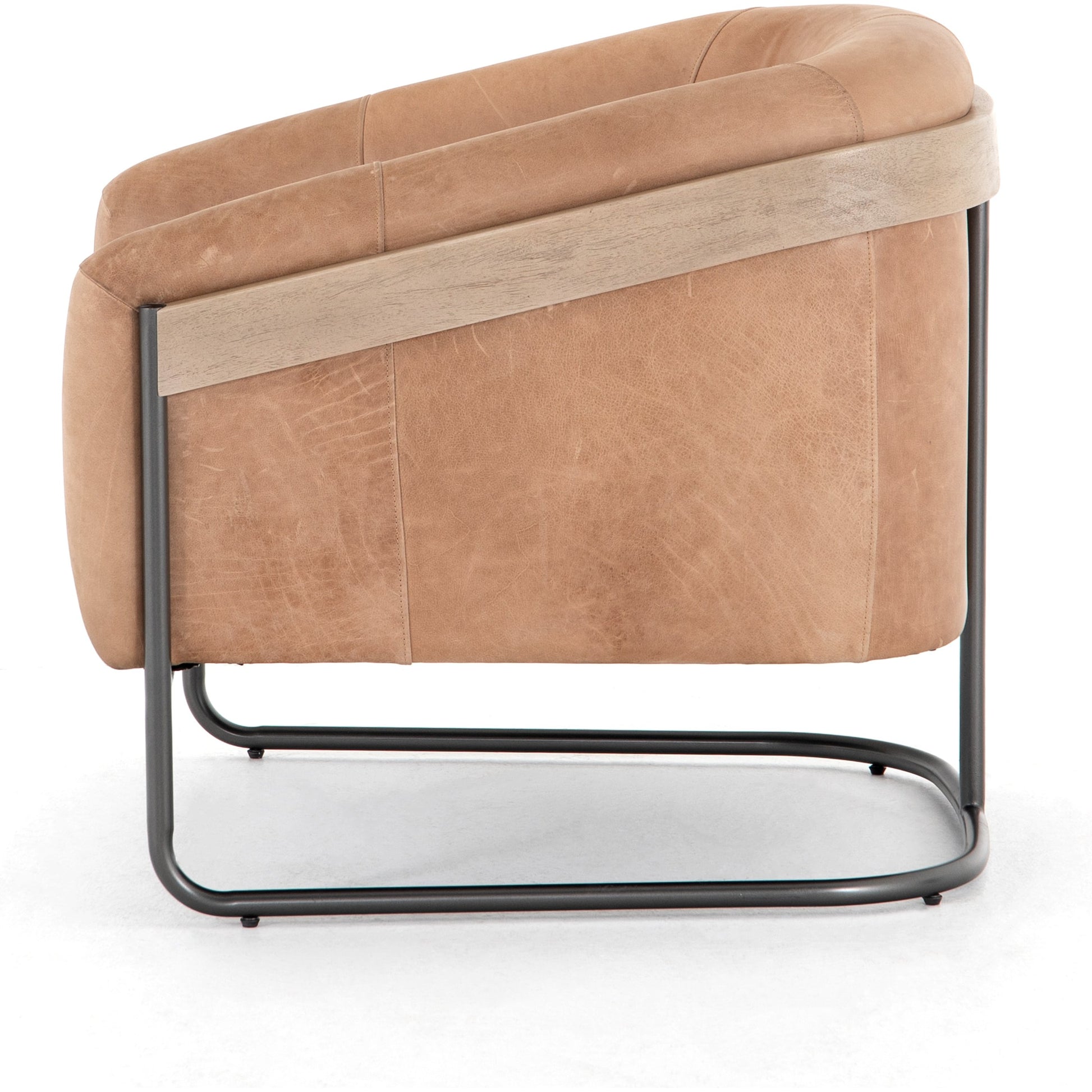 Etta Chair by Four Hands. Made from top grain leather, iron, solid parawood in a modern style.