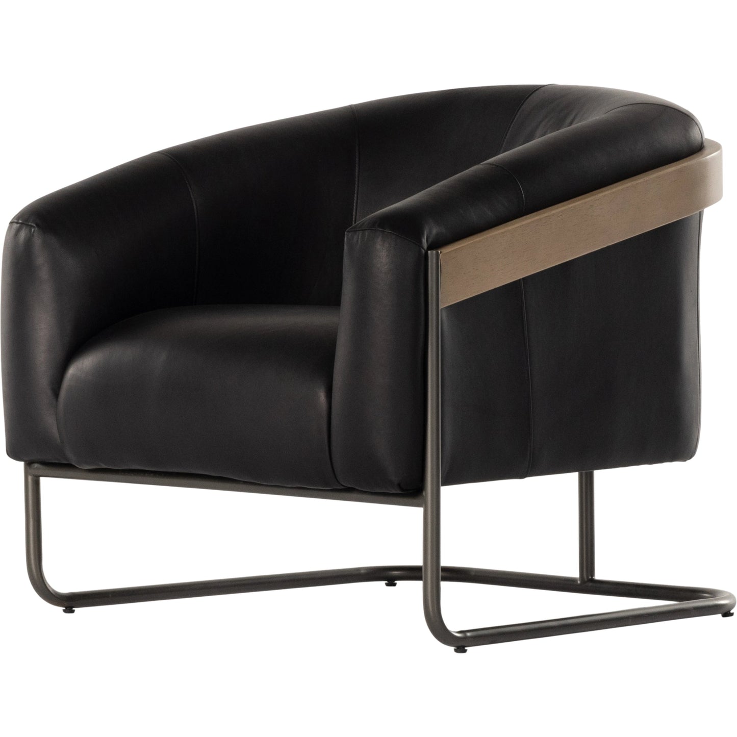 015 SI-1977308 | Primary Silo | Etta Chair by Four Hands. Made from top grain leather, iron, solid parawood in a modern style.