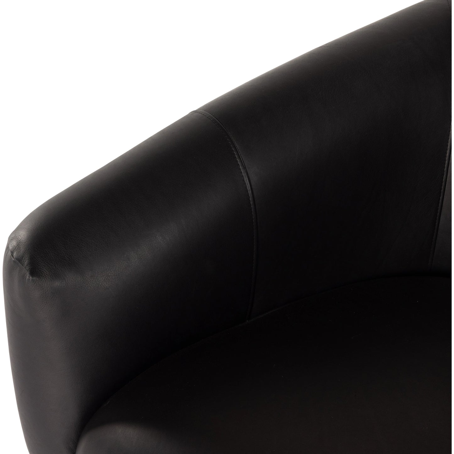 023 SI-1977308 | Closeup | Etta Chair by Four Hands. Made from top grain leather, iron, solid parawood in a modern style.
