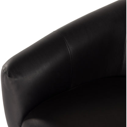 Etta Chair by Four Hands. Made from top grain leather, iron, solid parawood in a modern style.