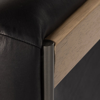 Etta Chair by Four Hands. Made from top grain leather, iron, solid parawood in a modern style.