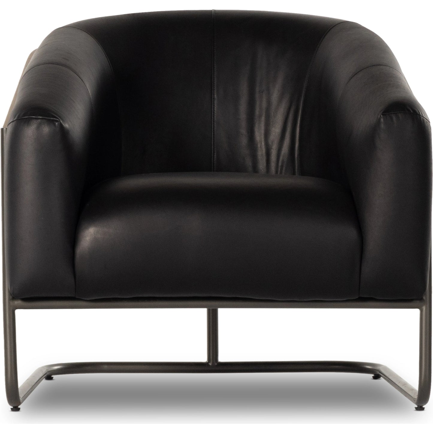 018 SI-1977308 | Additional Silo | Etta Chair by Four Hands. Made from top grain leather, iron, solid parawood in a modern style.