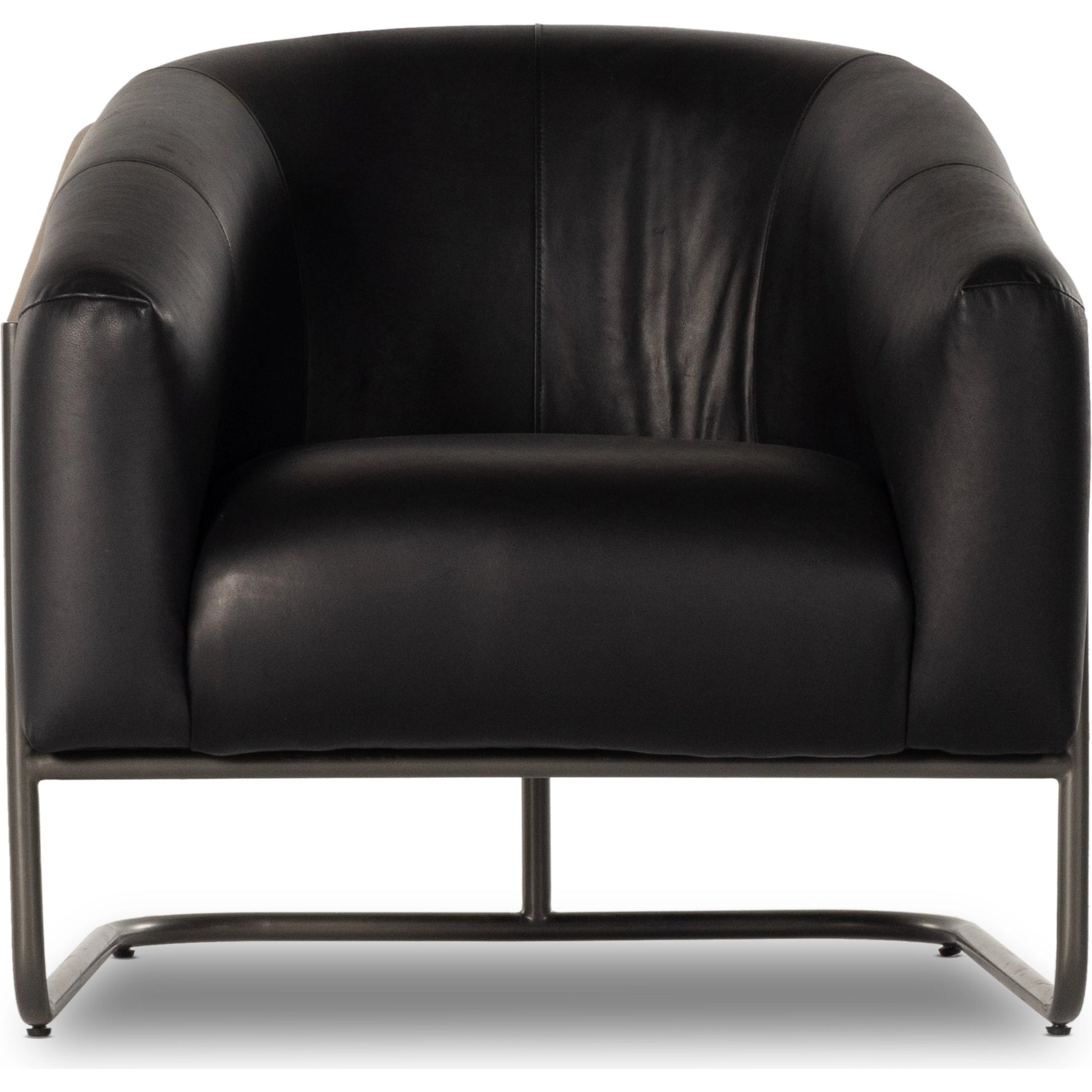 Etta Chair by Four Hands. Made from top grain leather, iron, solid parawood in a modern style.