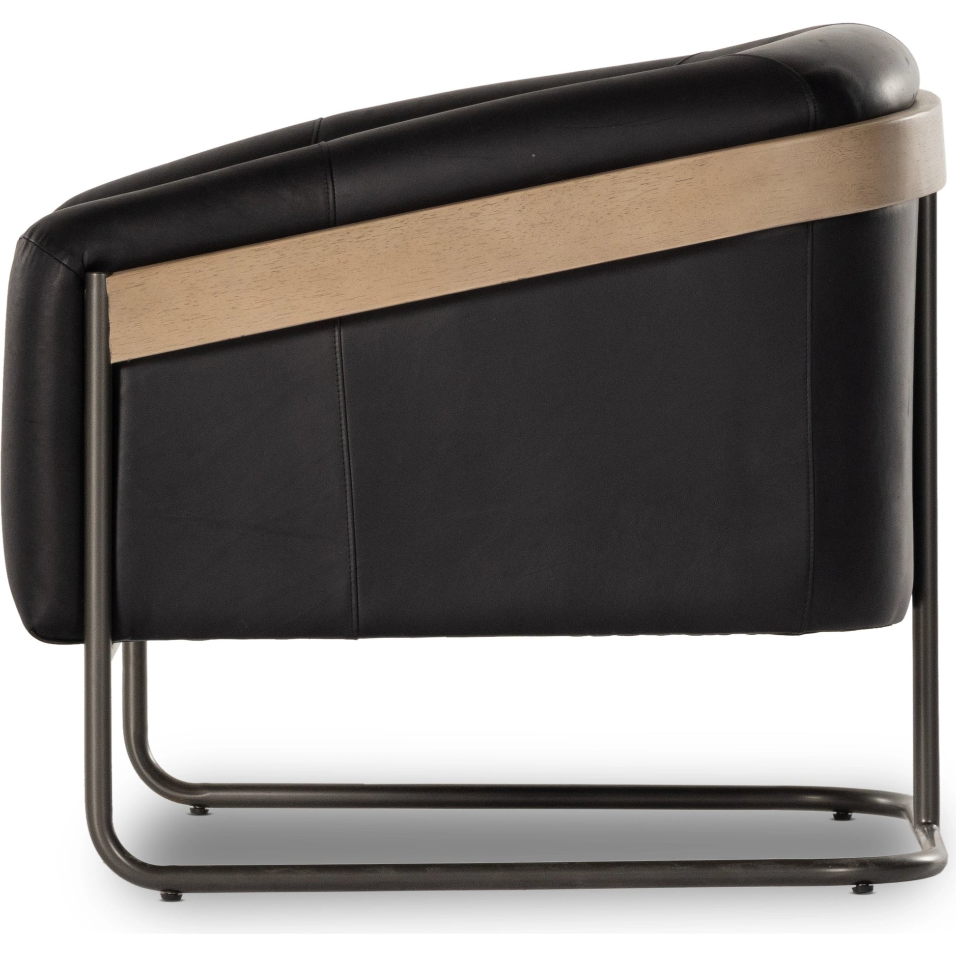 Etta Chair by Four Hands. Made from top grain leather, iron, solid parawood in a modern style.