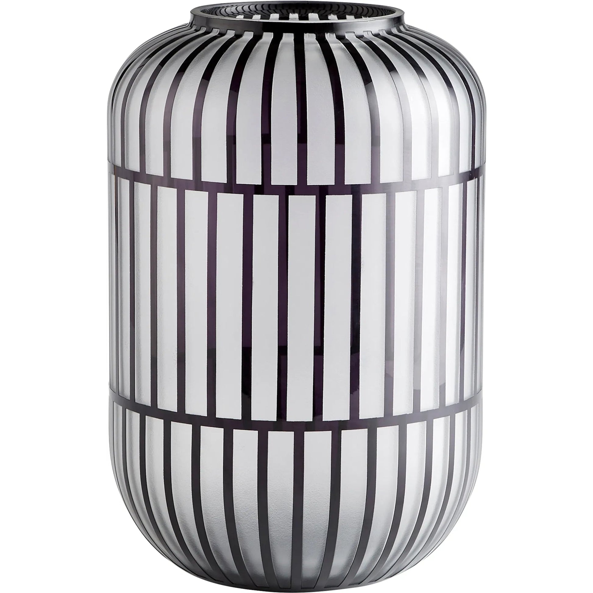 Lined Up Vase by Cyan Design in black. Made from glass in a modern style.