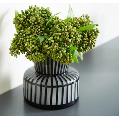 Lined Up Vase by Cyan Design in black. Made from glass in a modern style.