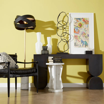 Lined Up Vase by Cyan Design in black. Made from glass in a modern style.