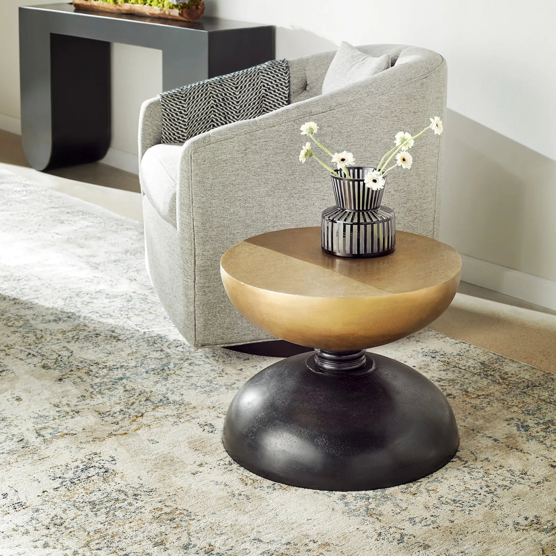 Lined Up Vase by Cyan Design in black. Made from glass in a modern style.