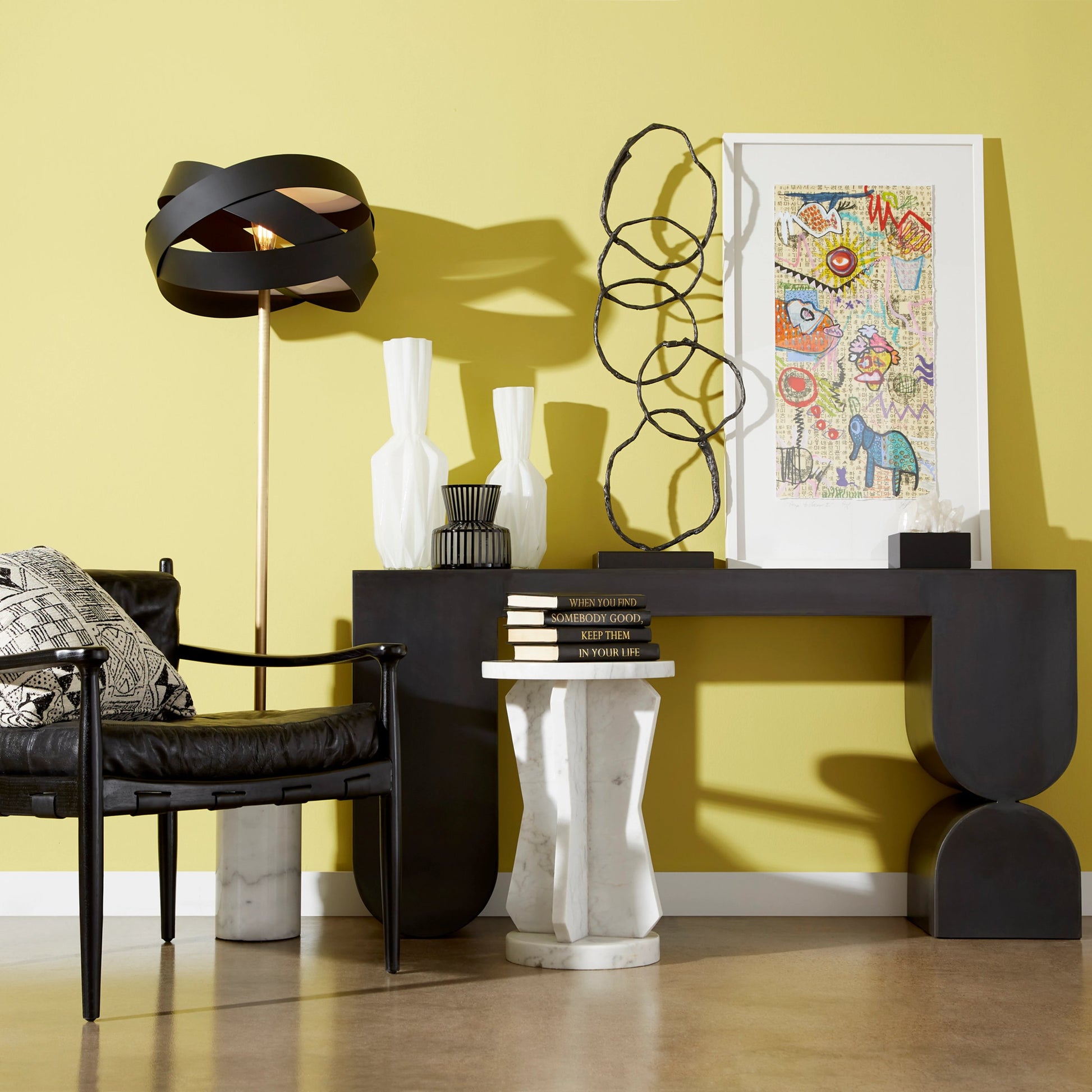 Lined Up Vase by Cyan Design in black. Made from glass in a modern style.