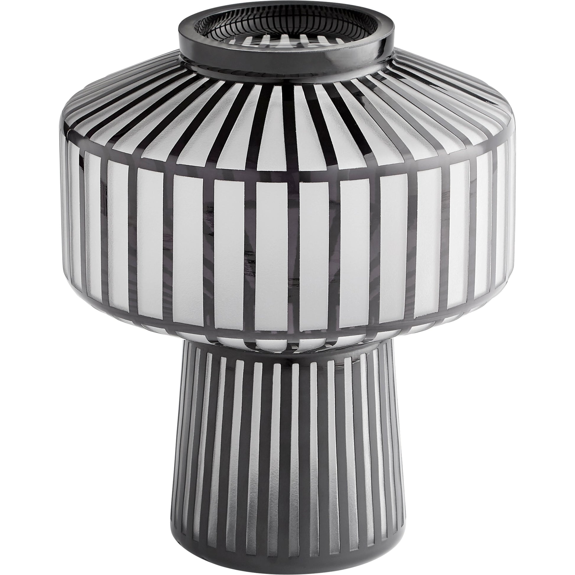 Lined Up Vase by Cyan Design in black. Made from glass in a modern style.