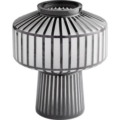 Lined Up Vase by Cyan Design in black. Made from glass in a modern style.