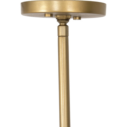 Astrid Chandelier by Four Hands in antique brass, dark walnut, dark brown leather. Made from iron, top grain leather in a modern style.