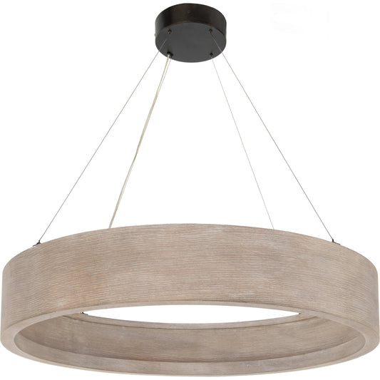 Baum Small Chandelier by Four Hands in brushed oak. Made from oak veneer, thermoplastic, iron in a modern style.