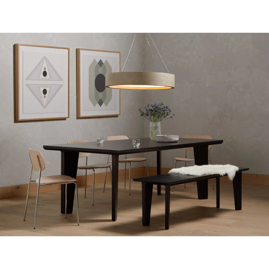 Baum Small Chandelier by Four Hands in brushed oak. Made from oak veneer, thermoplastic, iron in a modern style.