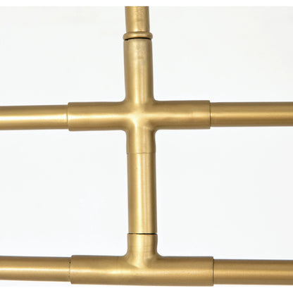 Astrid Double Pendant by Four Hands in dark brown leather, antique brass. Made from top grain leather, solid walnut, iron in a modern style.