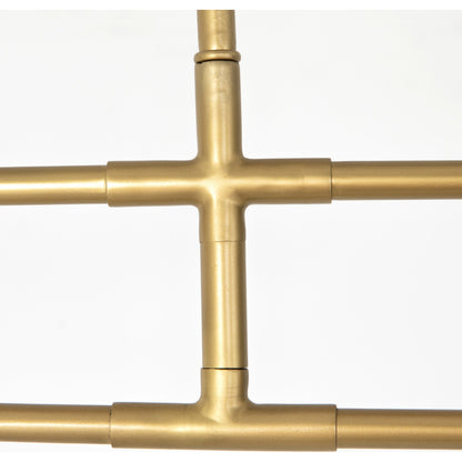 Astrid Double Pendant by Four Hands in dark brown leather, antique brass. Made from top grain leather, solid walnut, iron in a modern style.