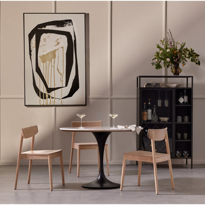 Maddie Dining Chair by Four Hands in black, black veneer. Made from solid ash, ash veneer in a modern style.