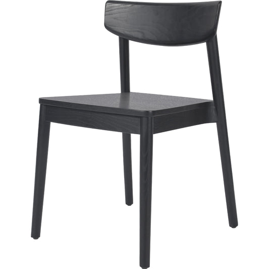 Maddie Dining Chair by Four Hands in black, black veneer. Made from solid ash, ash veneer in a unique style.