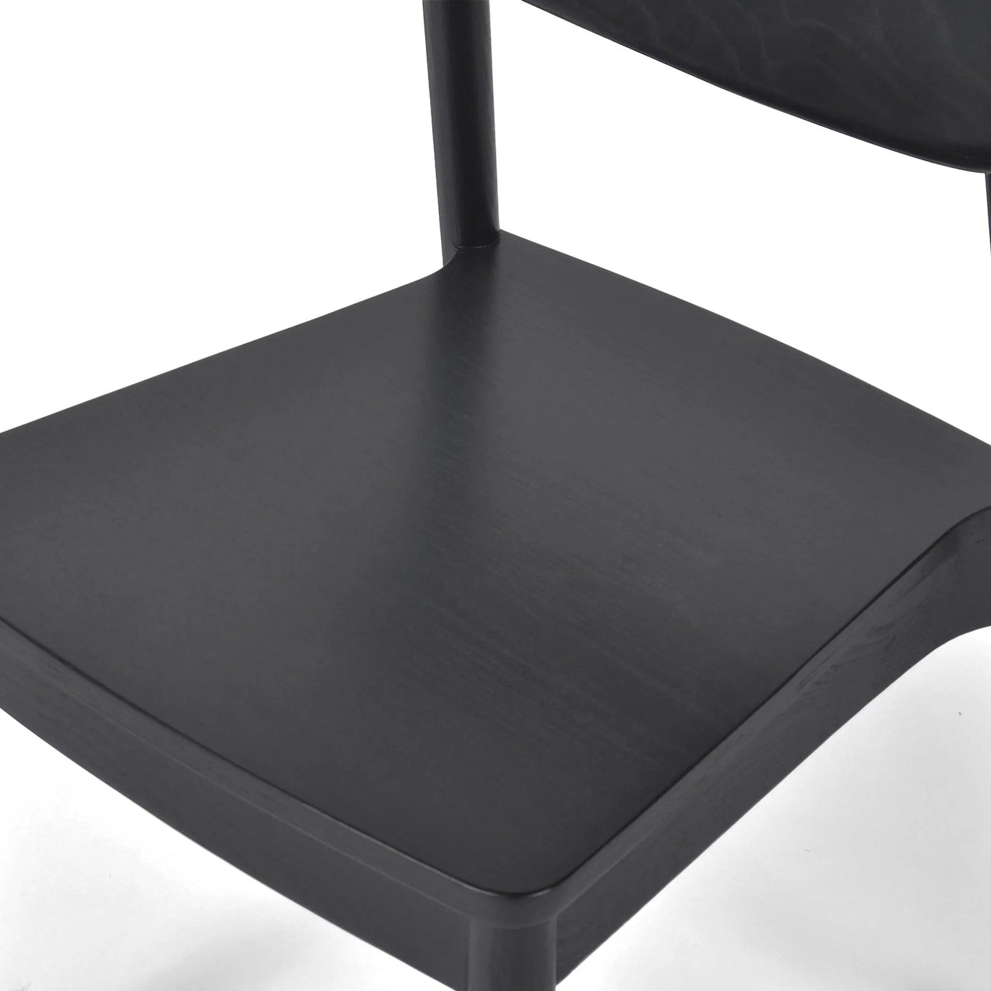 023 SI-2531656 | Closeup | Maddie Dining Chair by Four Hands in black, black veneer. Made from solid ash, ash veneer in a modern style.