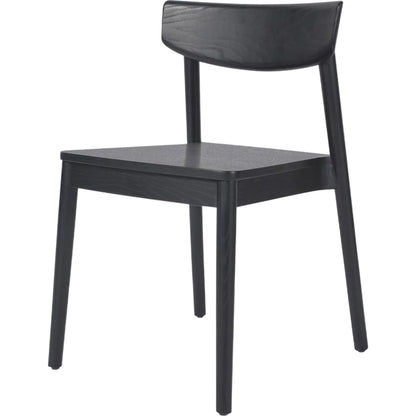 Maddie Dining Chair by Four Hands in black, black veneer. Made from solid ash, ash veneer in a modern style.