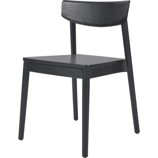 Maddie Dining Chair by Four Hands in black, black veneer. Made from solid ash, ash veneer in a modern style.