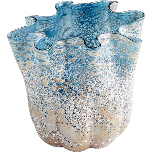 Meduse Vase by Cyan Design in blue. Made from glass in a coastal style.
