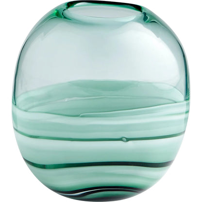 Torrent Green Vase by Cyan Design in green. Made from recycled glass in a coastal style.