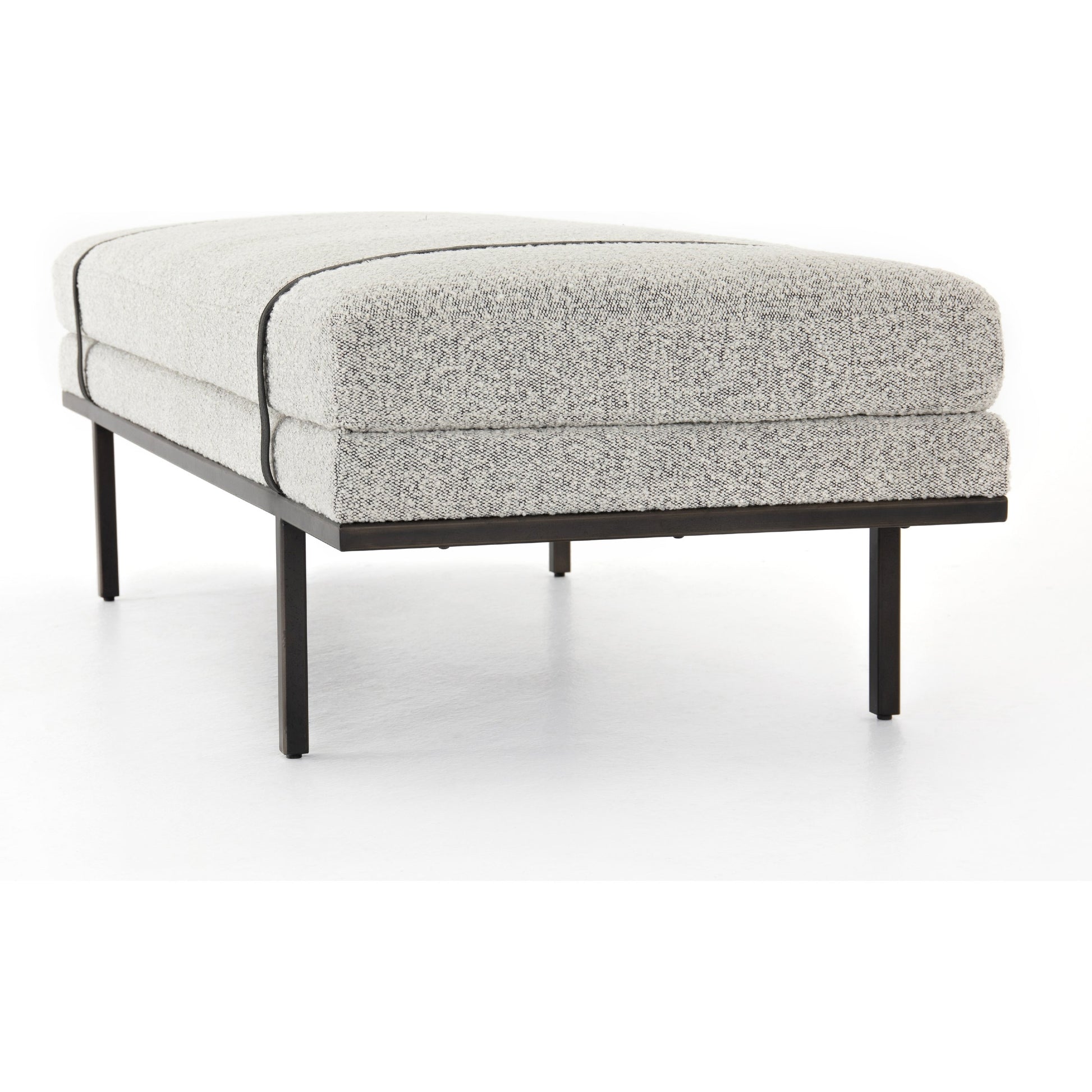 Harris Accent Bench by Four Hands in knoll domino, umbra black. Made from unique in a modern style.